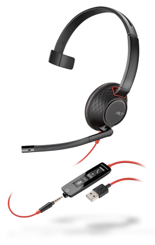 Poly Blackwire 5200 | USB Headset with additional 3.5mm connection