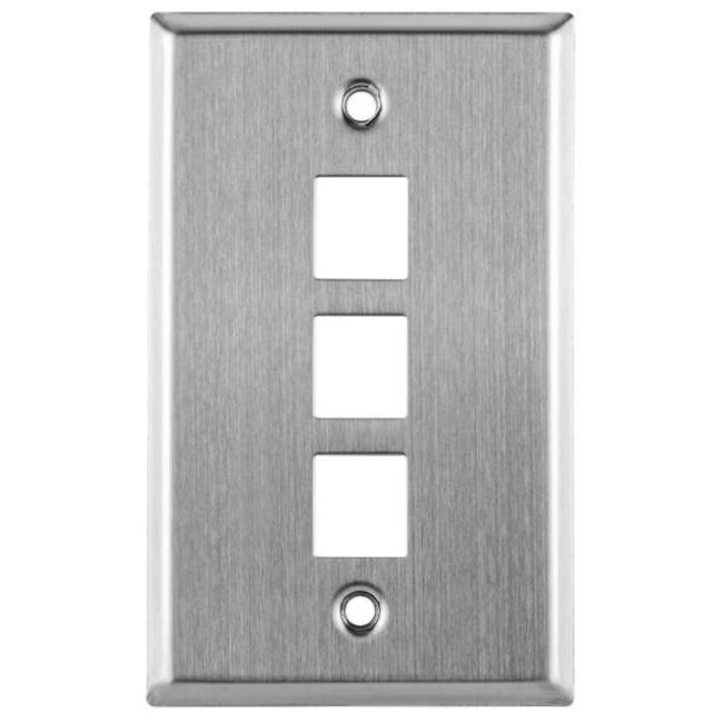 Three Port Stainless Steel Faceplate