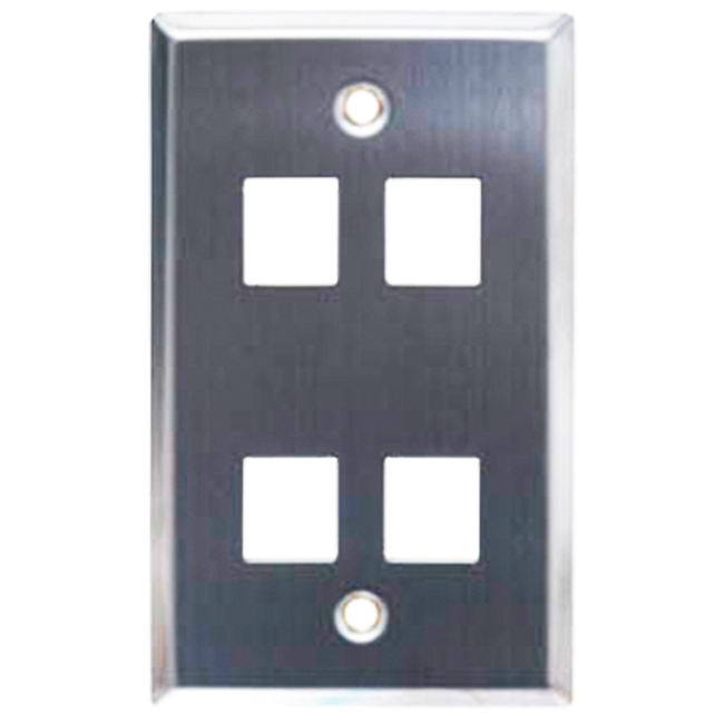 Four Port Stainless Steel Faceplate